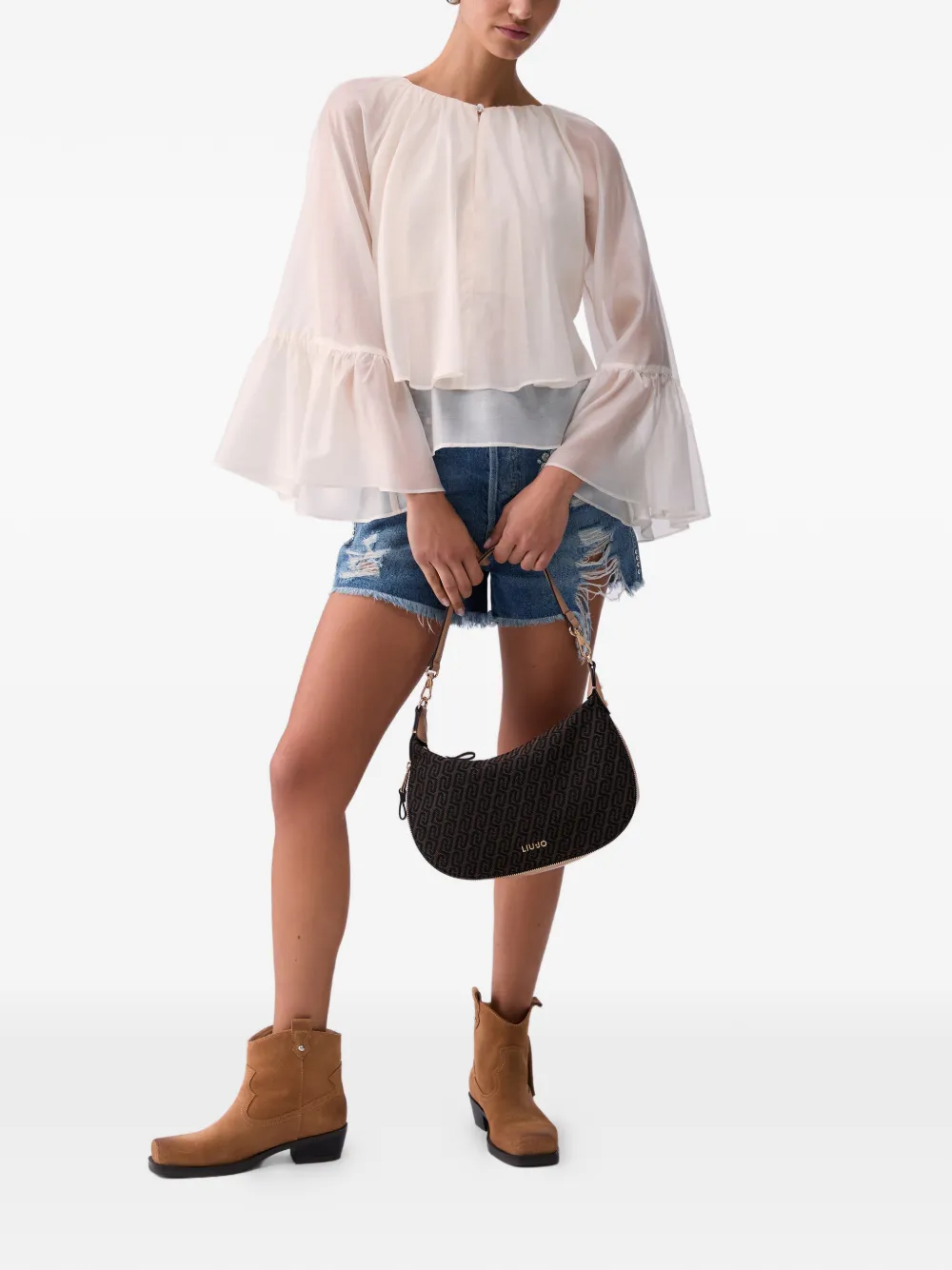  Liu Jo Distressed-effect Shorts - Blue 