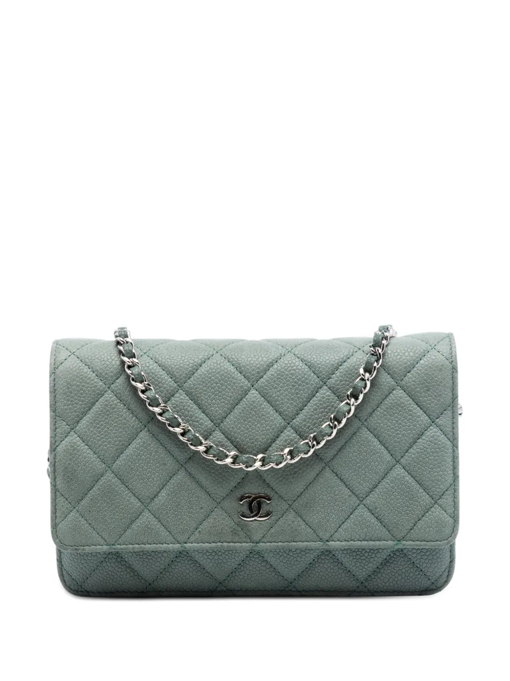 CHANEL Pre-Owned 2012 CC Quilted Caviar Wallet on Chain crossbody bag - Blau