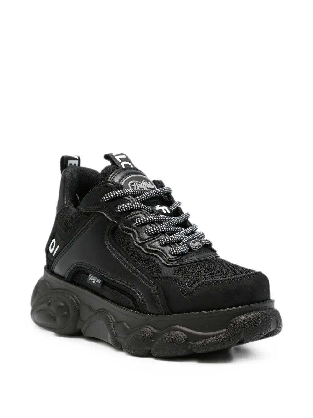 Buffalo logo-tape chunky-sole sneakers Zwart