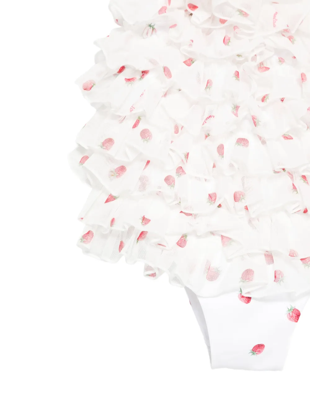  Monnalisa Strawberry Ruffled Swimsuit - White 