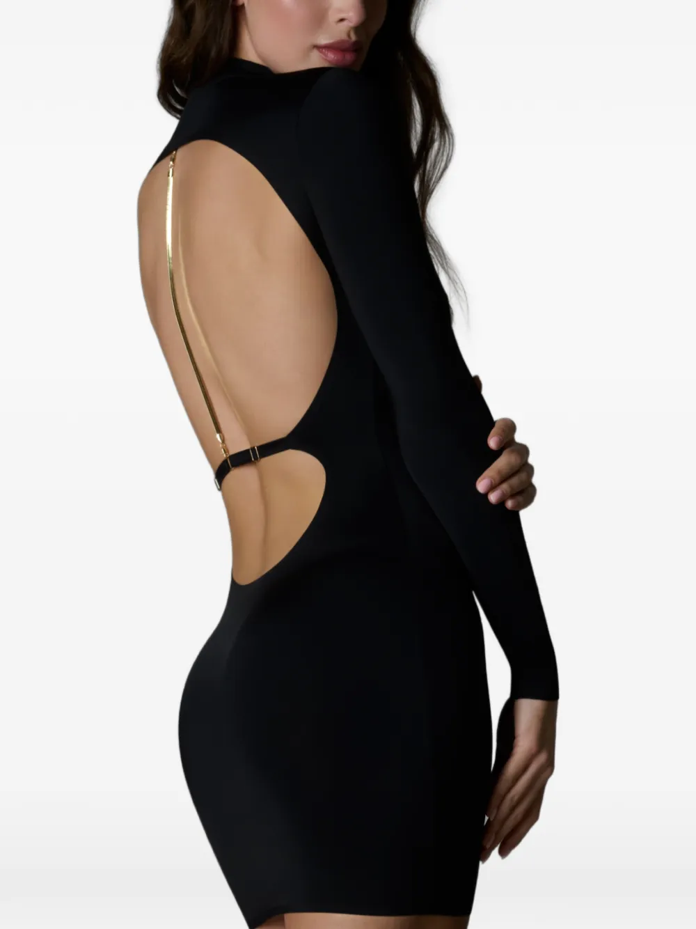 Maison Close Jurk met open rug Zwart
