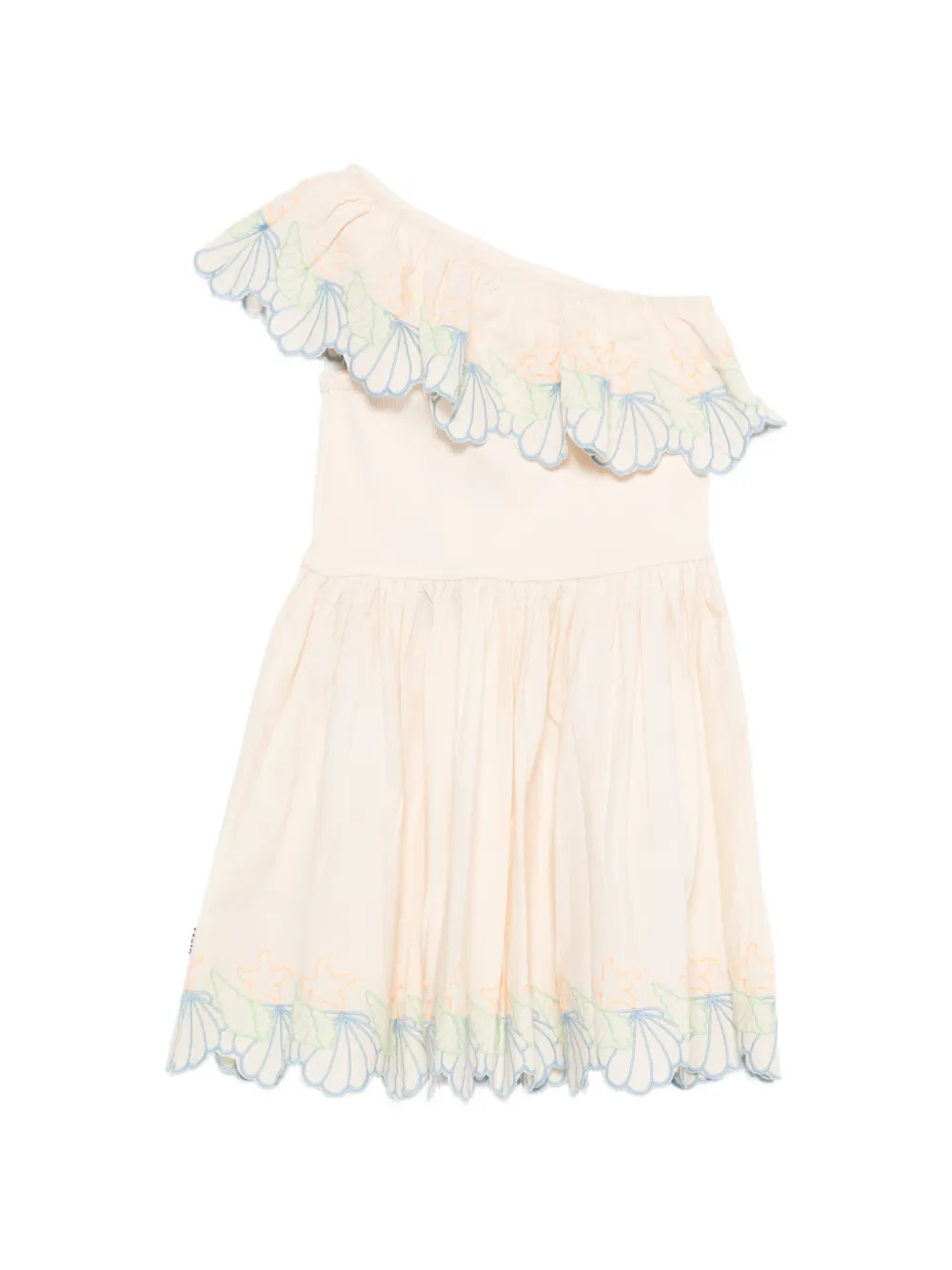 Molo Asymmetrische jurk met ruches Beige