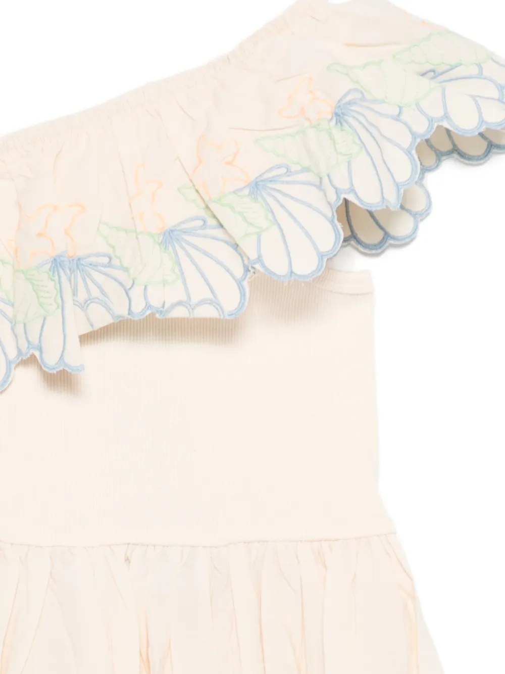 Molo Asymmetrische jurk met ruches Beige