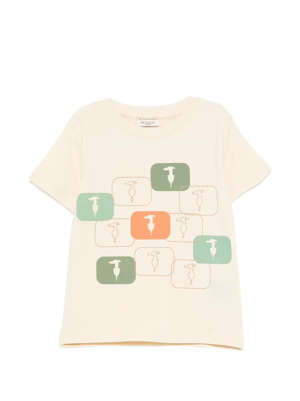 TRUSSARDI JUNIOR graphic-print t-shirt - Toni neutri
