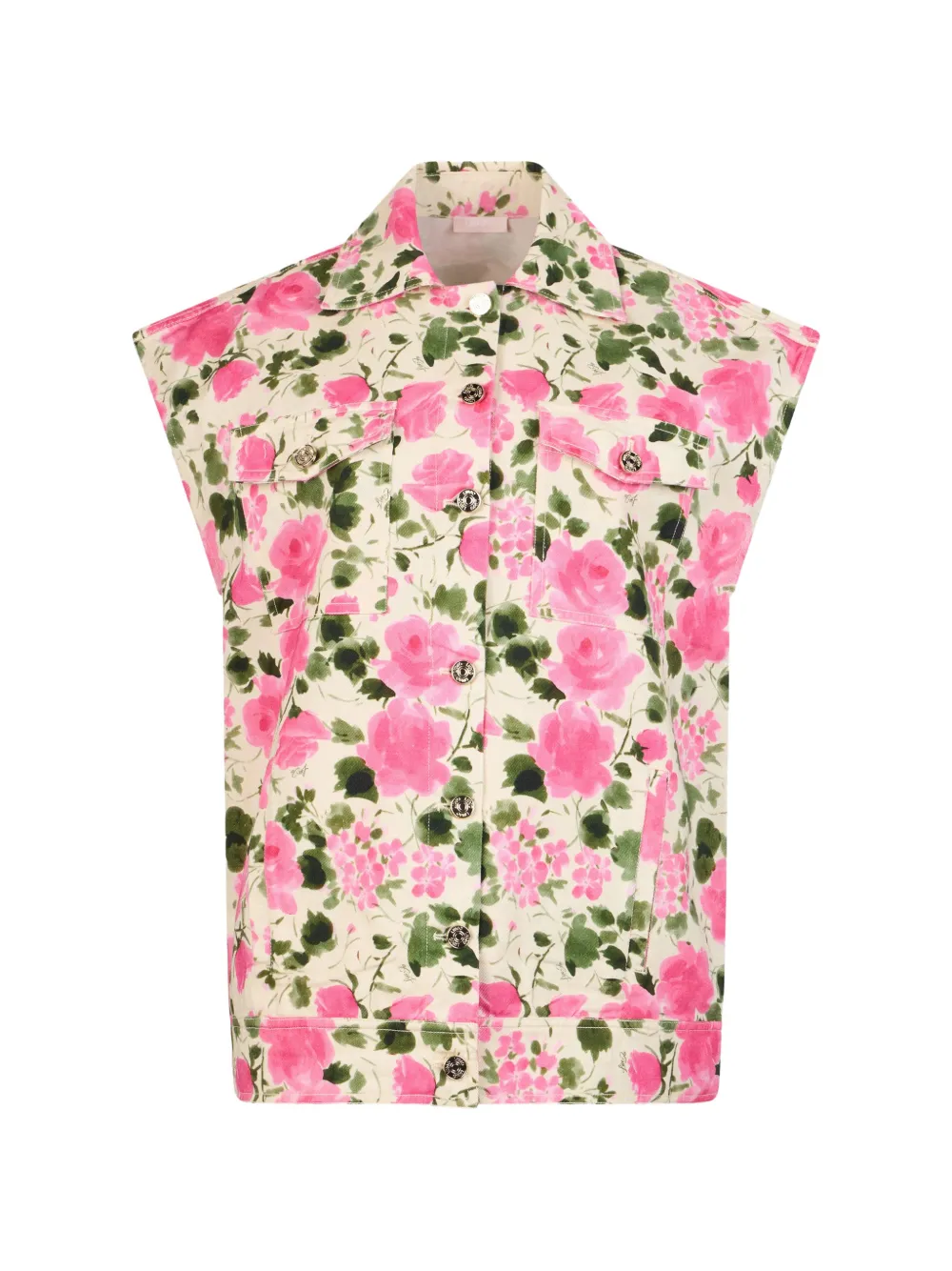 LIU JO floral-print gilet - Neutrals