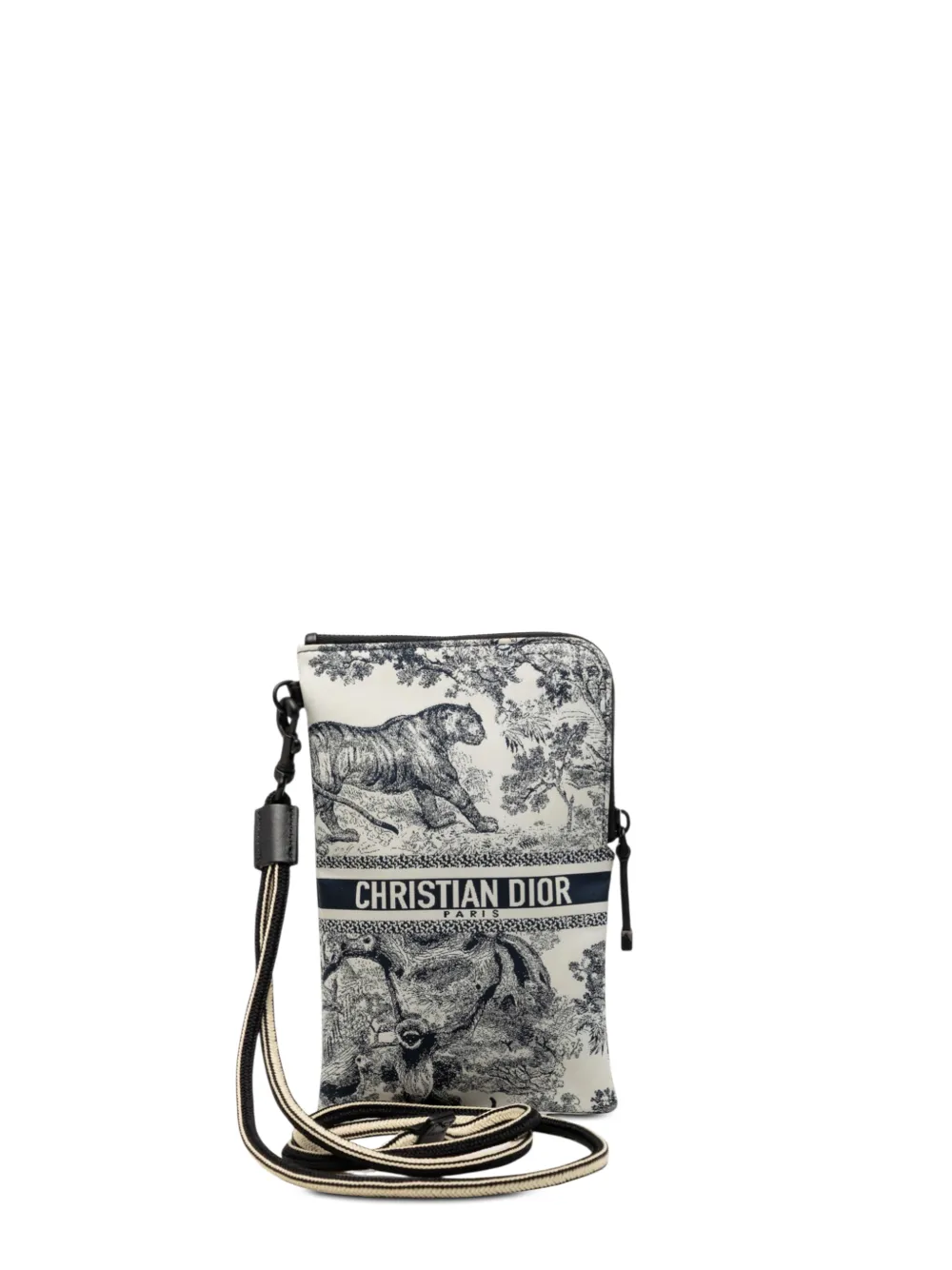 Christian Dior Pre-Owned 2021 Technical Fabric Embroidered Toile De Jouy DiorTravel Multifunction Pouch crossbody bag - Blu