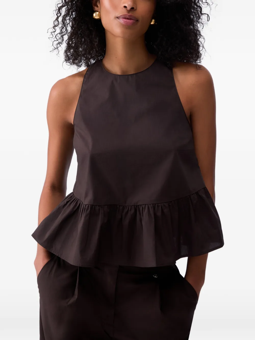 LIU JO tie-back top - Marrone