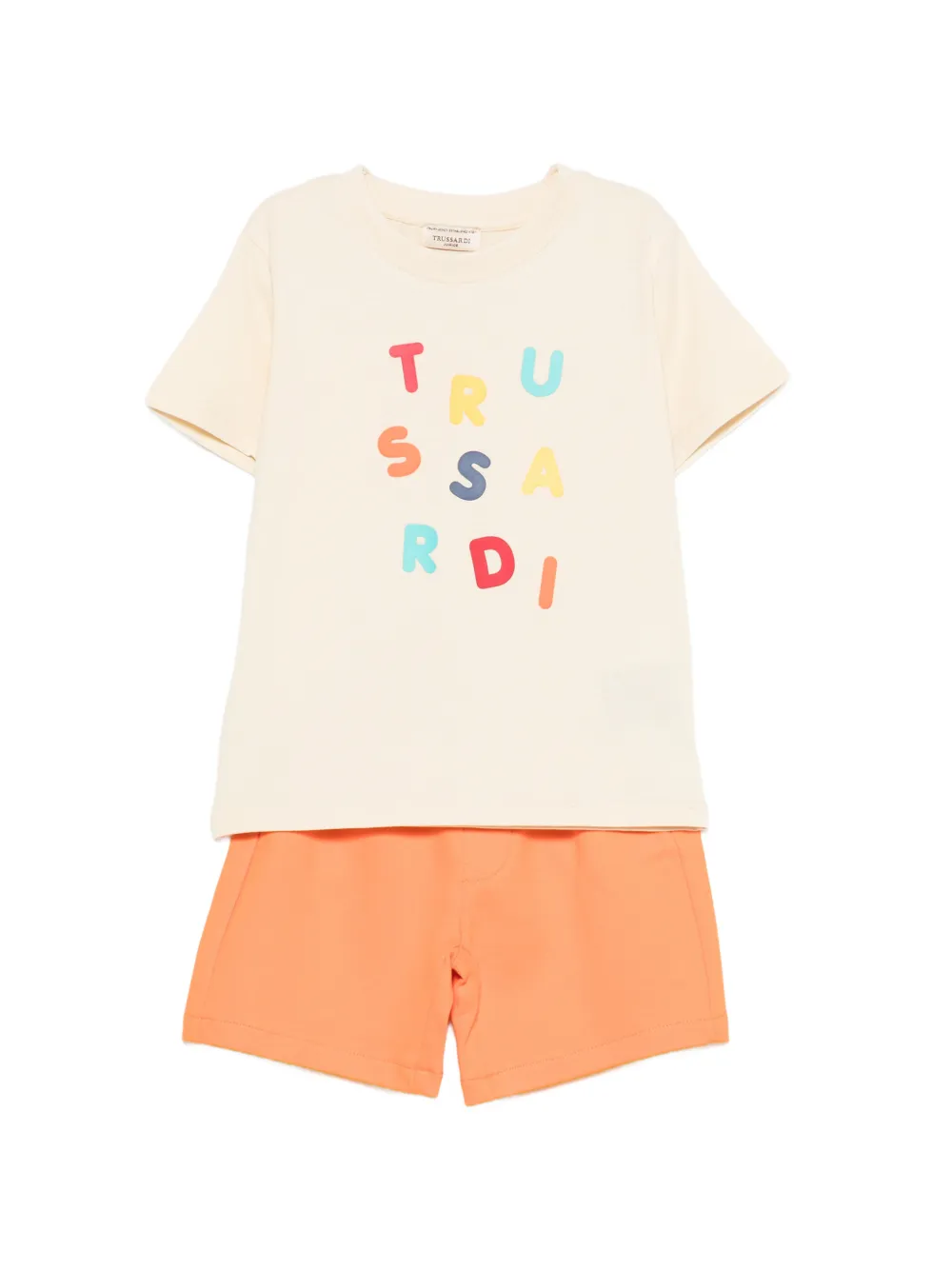 TRUSSARDI JUNIOR logo-print shorts set - Toni neutri