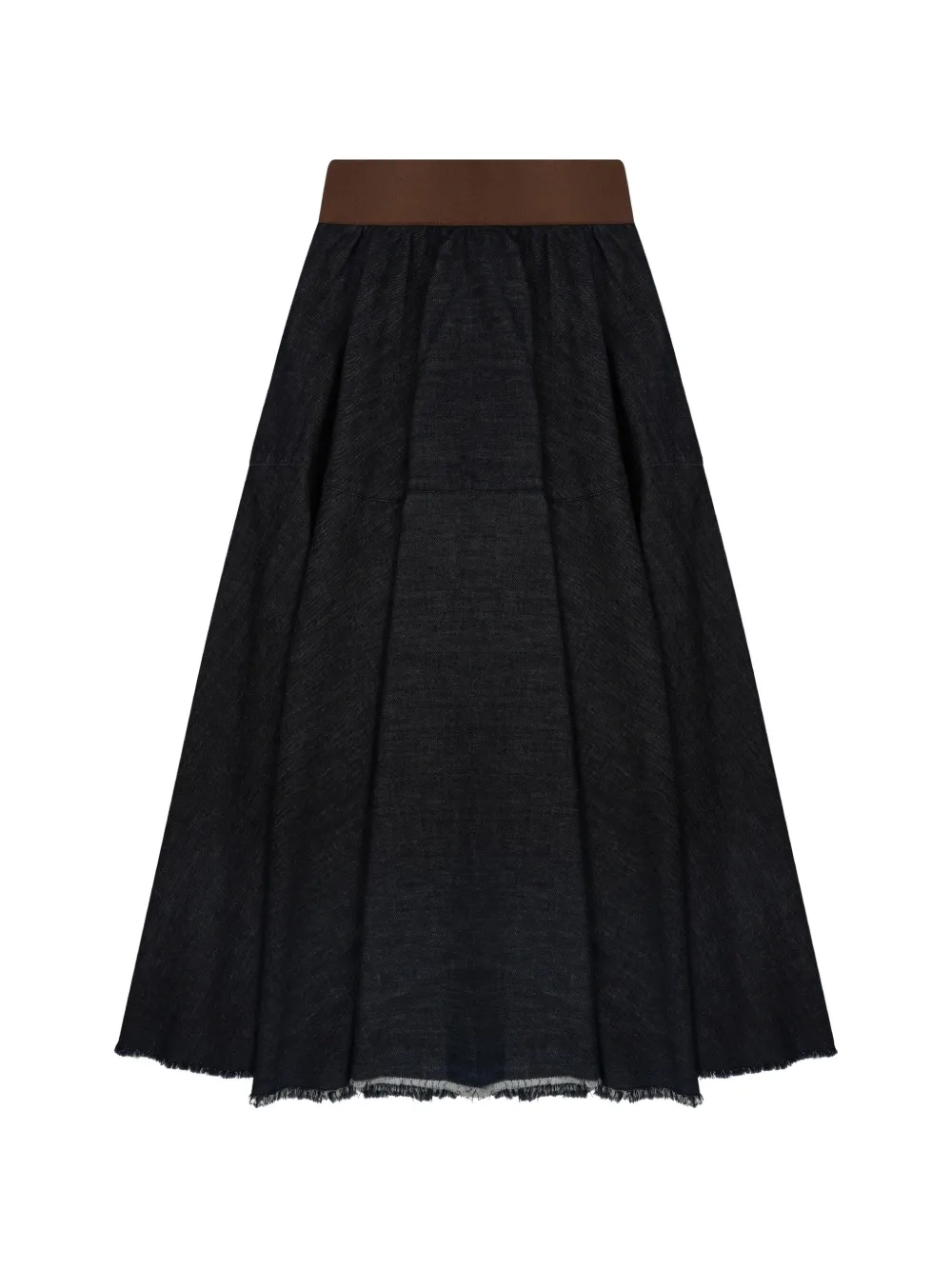 Nine In The Morning frayed-edge panelled skirt - Blu