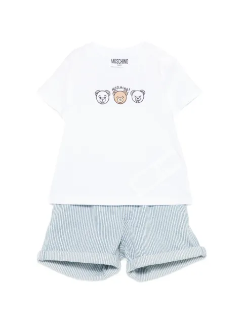 Moschino Kids Teddy Bear striped T-shirt and shorts