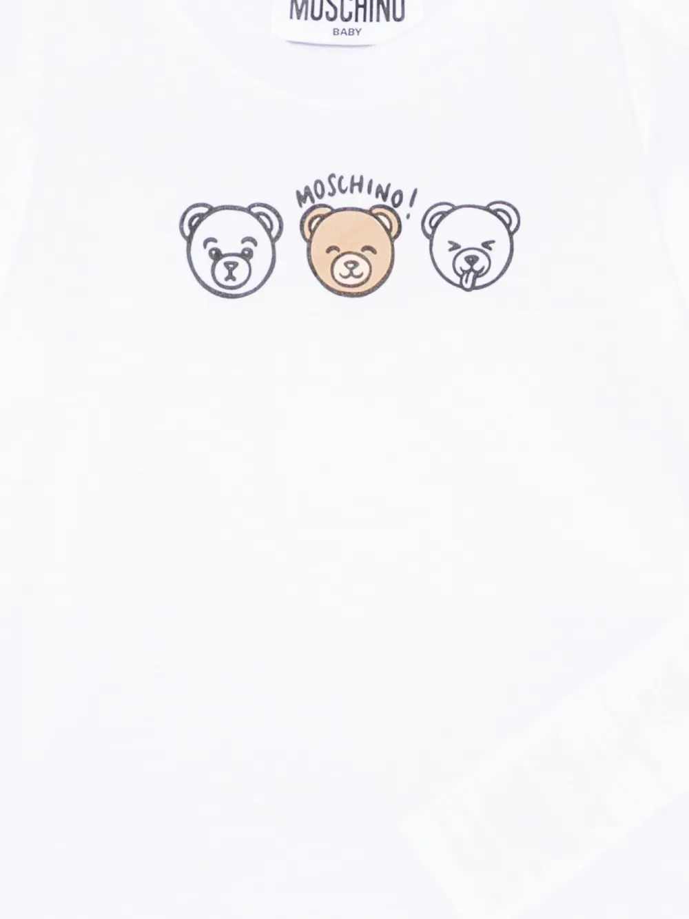 Moschino Kids Teddy Bear gestreepte T-shirt en shorts Wit