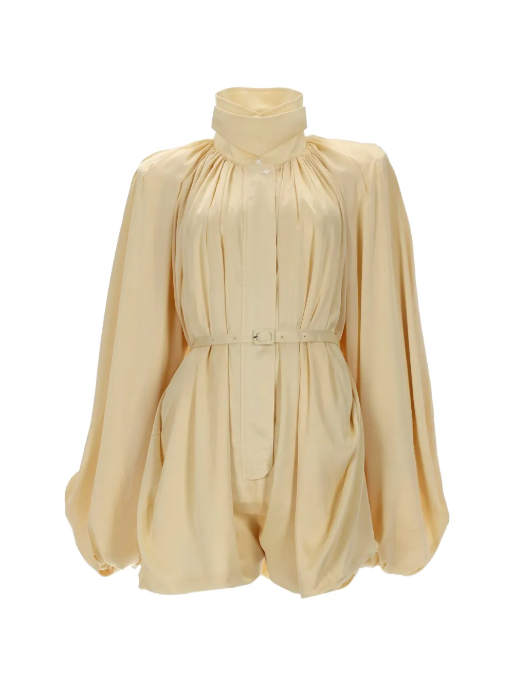 ROTATE BIRGER CHRISTENSEN belted puff-sleeve sweater - Toni neutri
