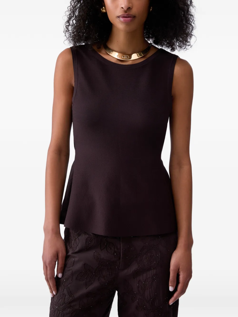 LIU JO cut-out top - Marrone