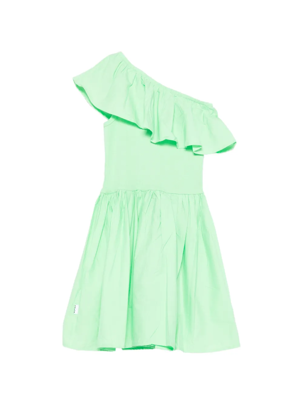 Molo Chloey asymmetrische jurk met ruches Groen