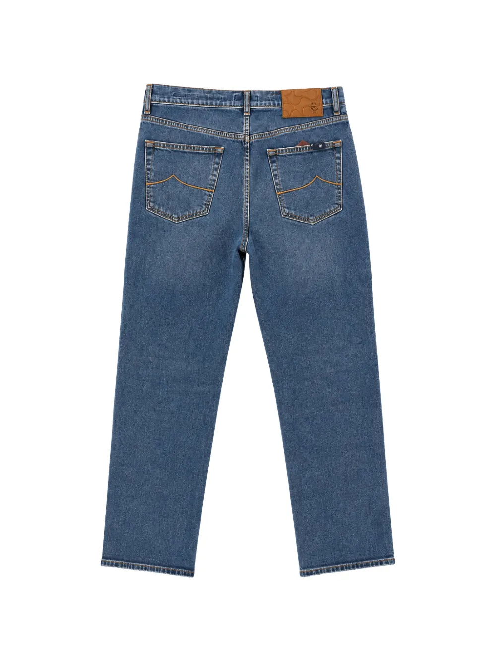 Jacob Cohën Gerafelde jeans met monogram-patroon Blauw