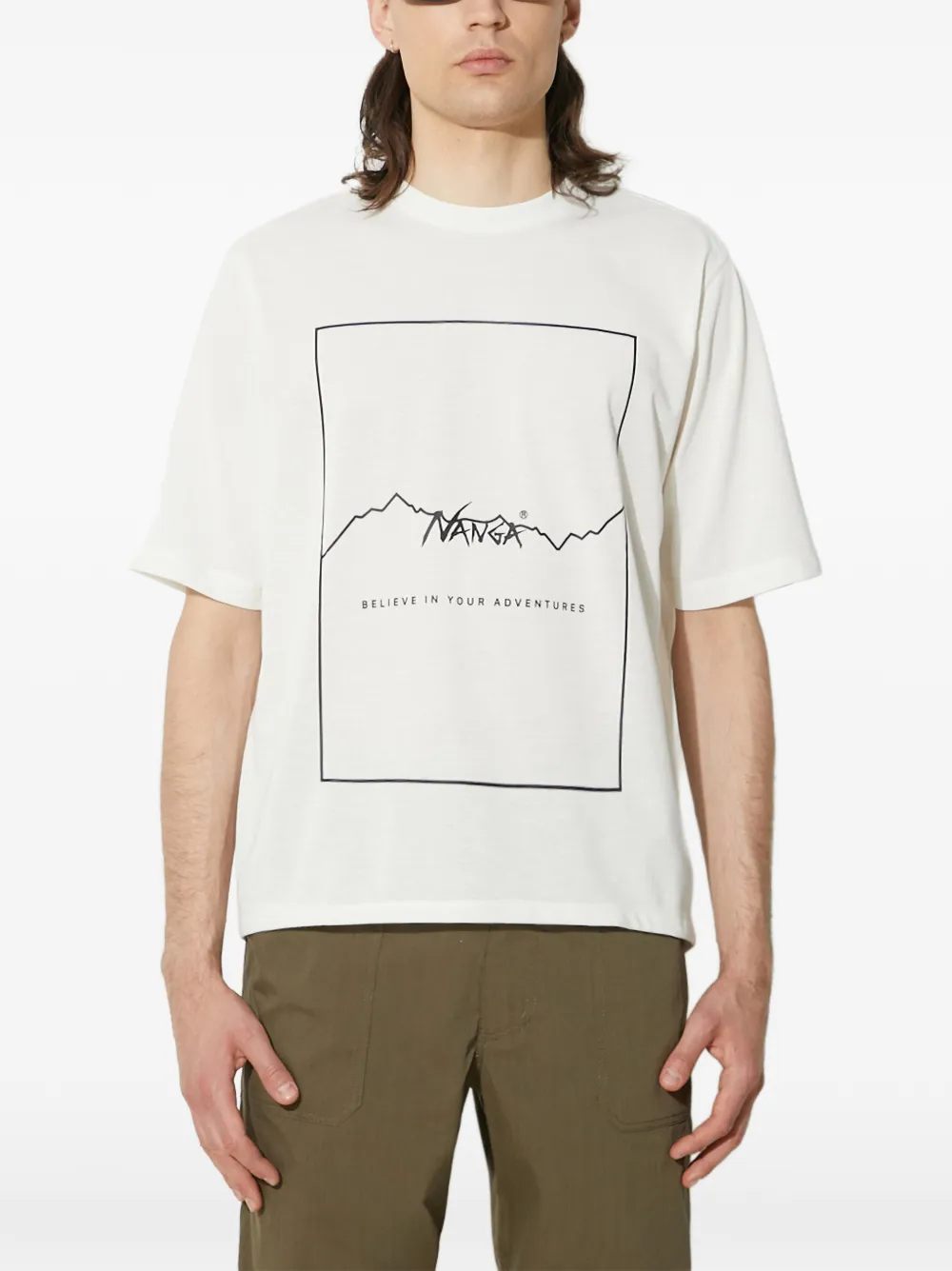 NANGA Dry Mix Frame logo-print T-shirt