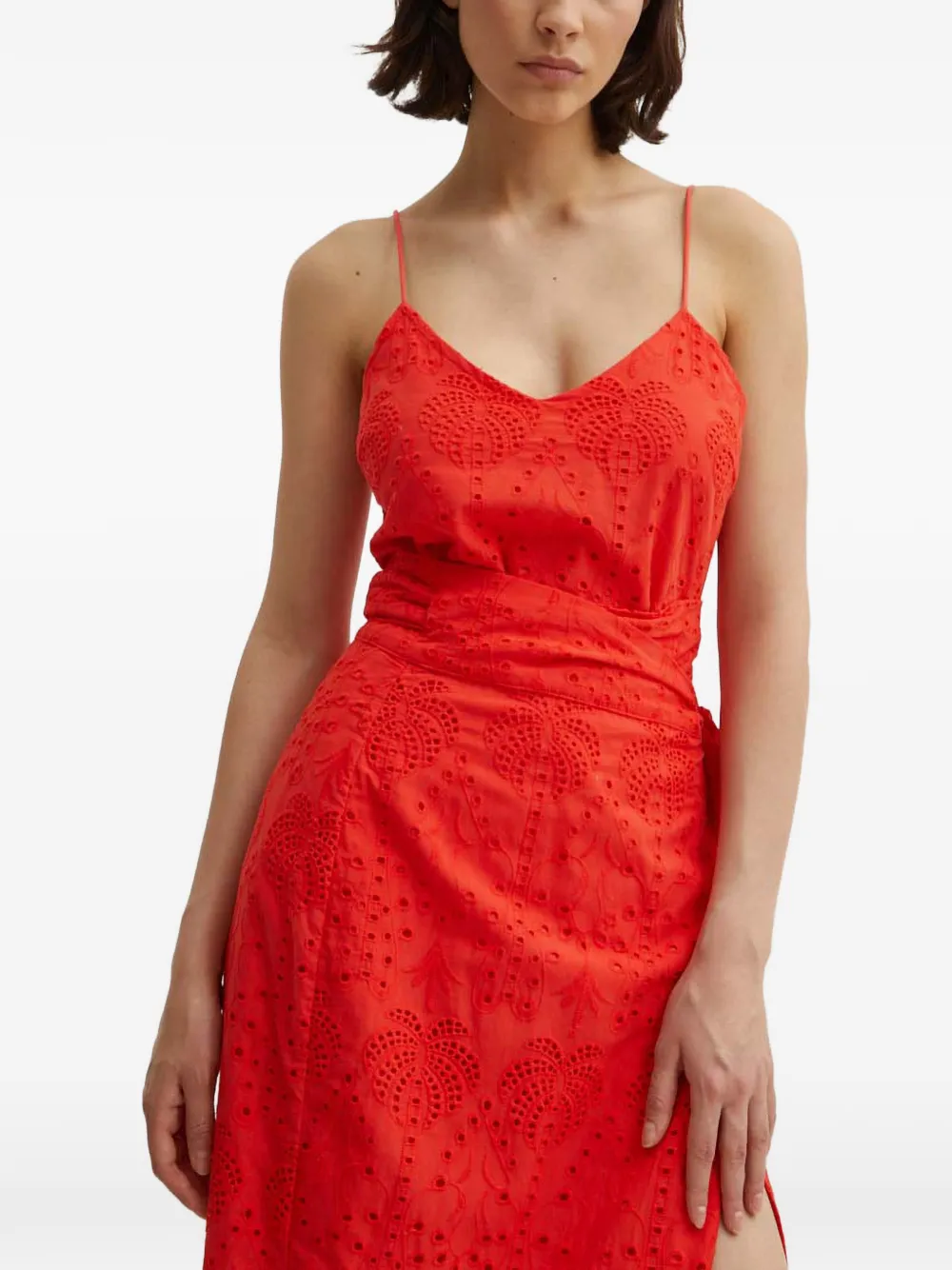 Never Fully Dressed V-neck Embroidered Top In Red