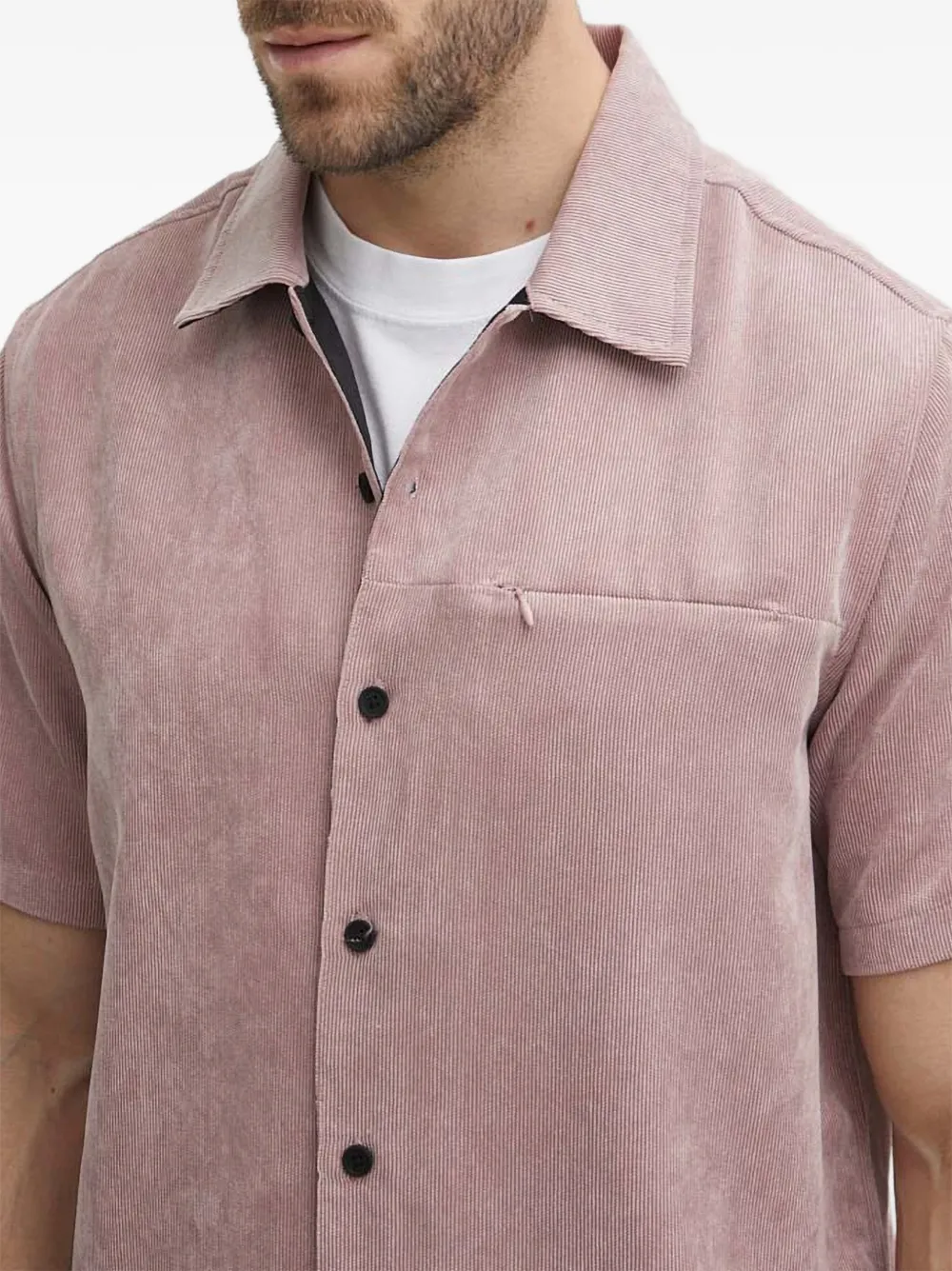 PICTURE Overhemd met ribfluwelen zak Roze