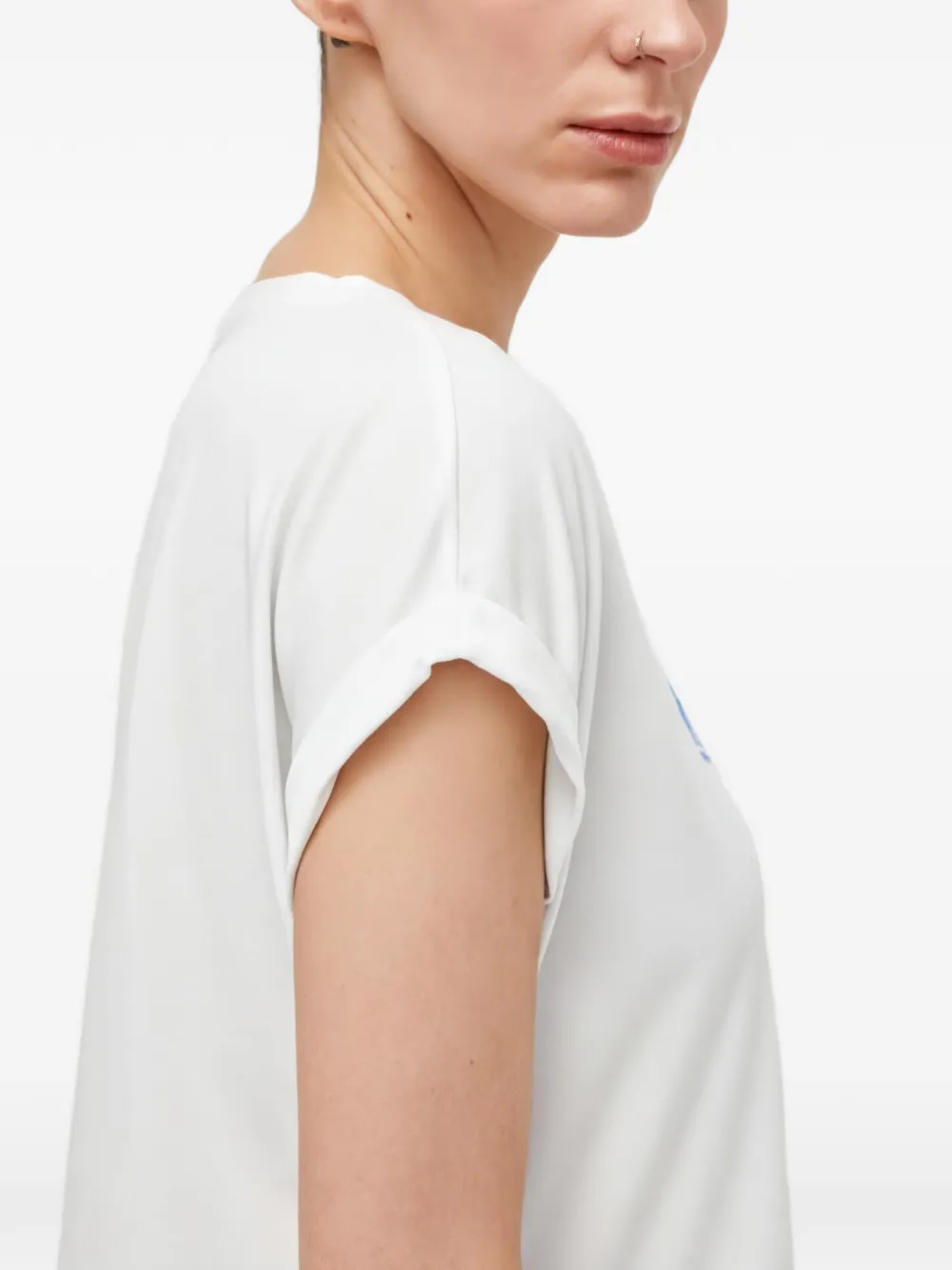 Mammut T-shirt met opgerolde mouwen en print Wit