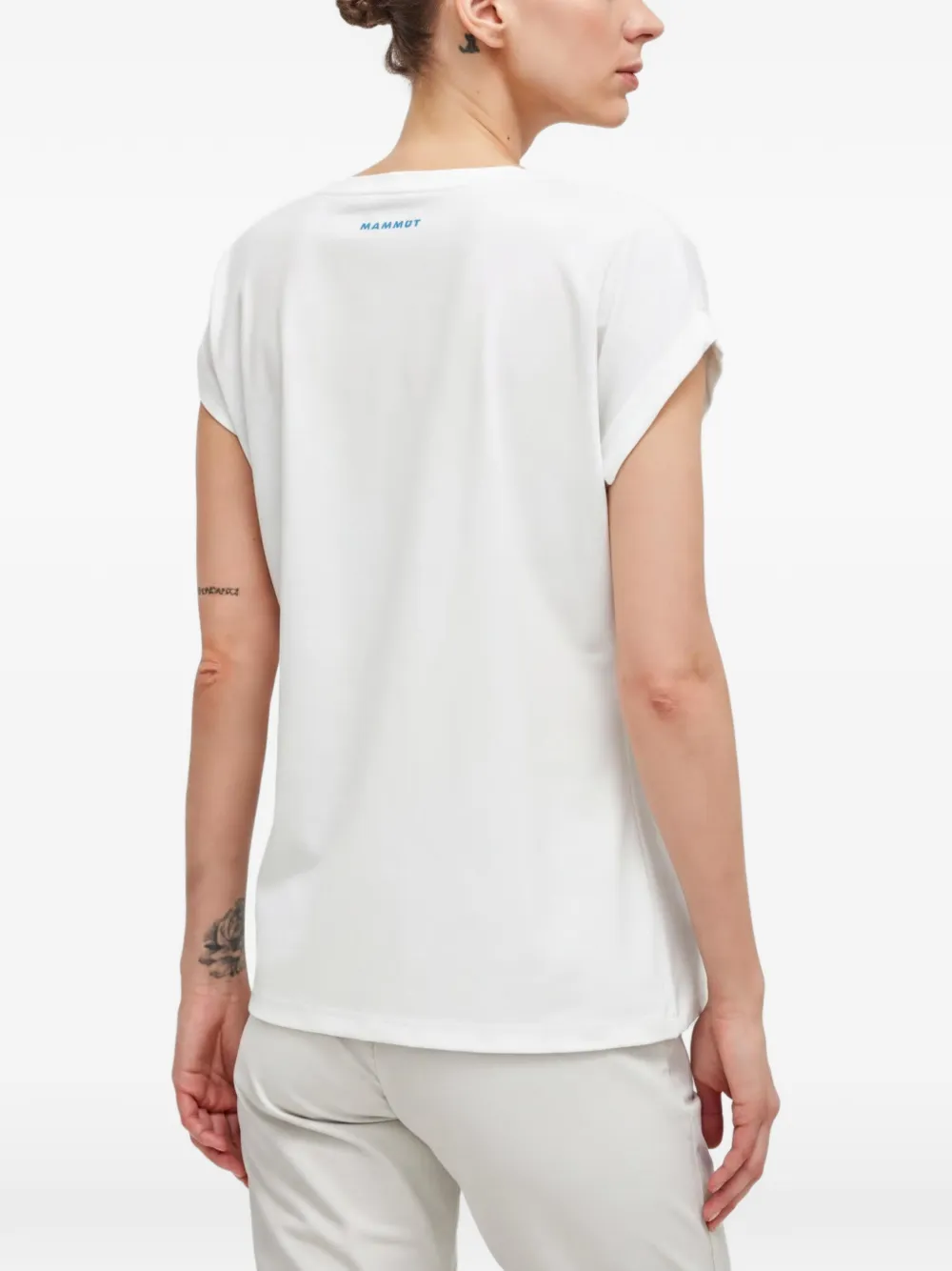 Mammut T-shirt met opgerolde mouwen en print Wit