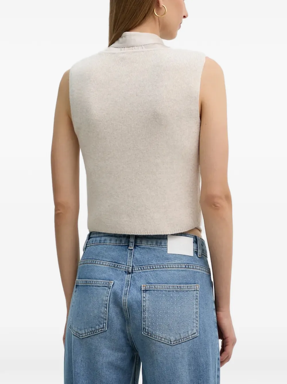 OUI Gilet met V-hals Beige