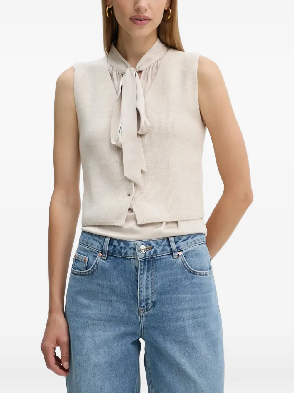 OUI ribbed-knit V-neck waistcoat