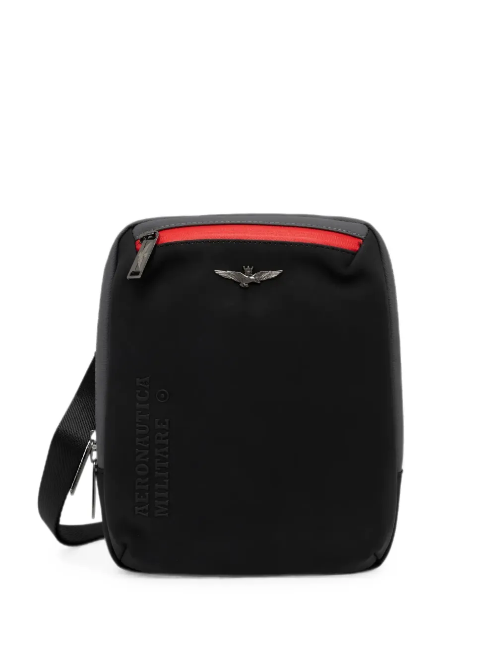 Aeronautica Militare Borsa messenger Helix con logo - Nero