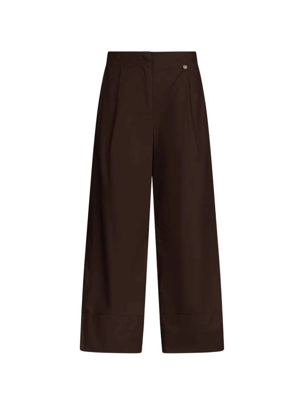 LIU JO logo-plaque flared trousers - Marrone