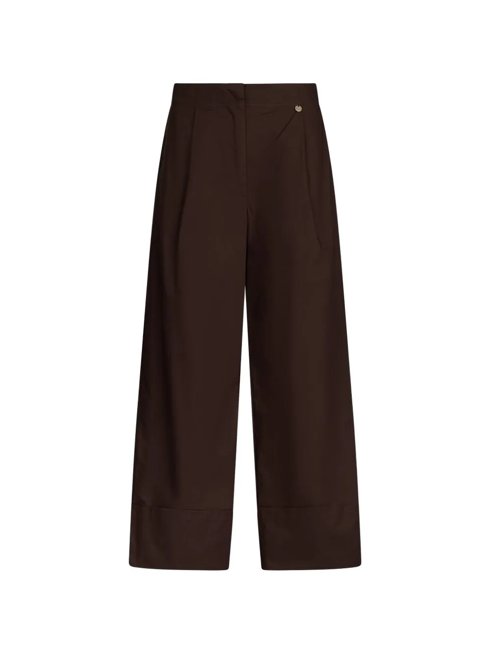 LIU JO logo-plaque flared trousers - Marrone