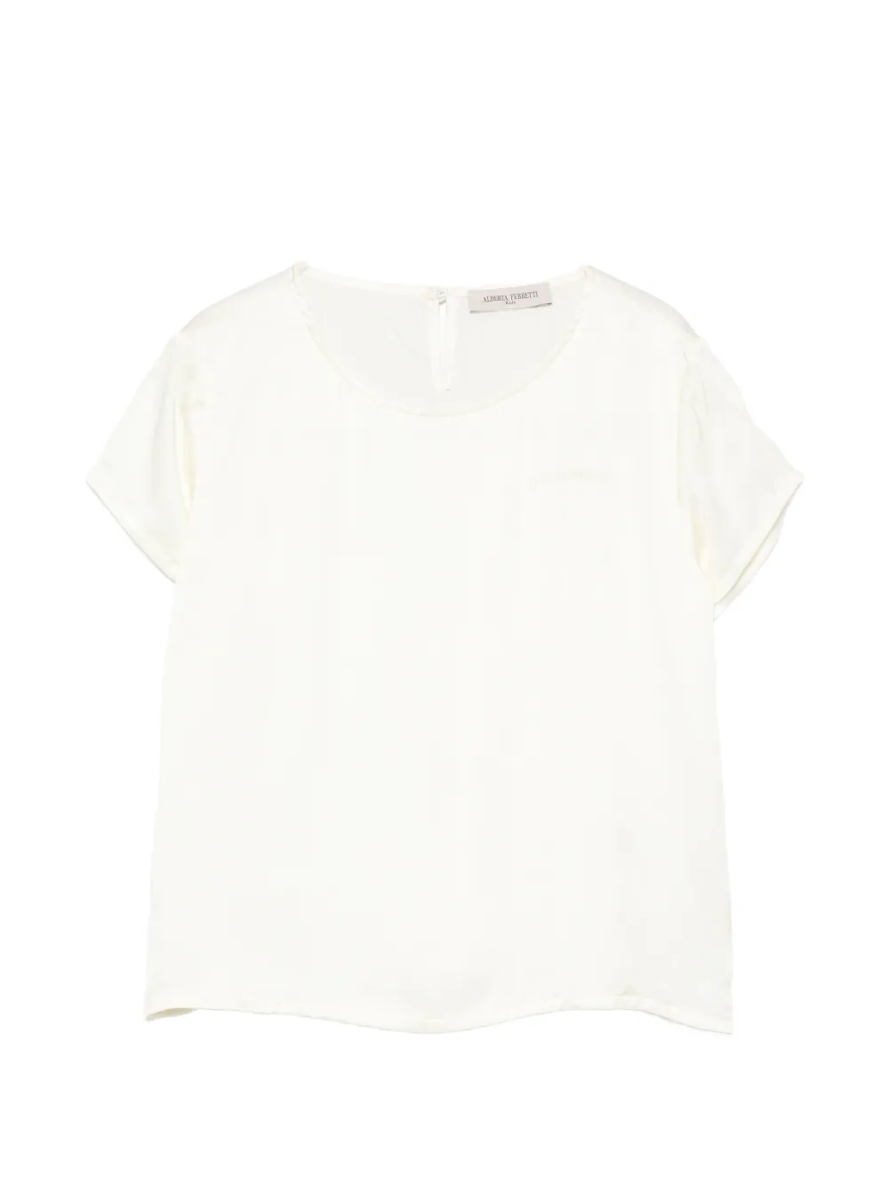 Alberta Ferretti Kids logo-embroidered blouse - Toni neutri