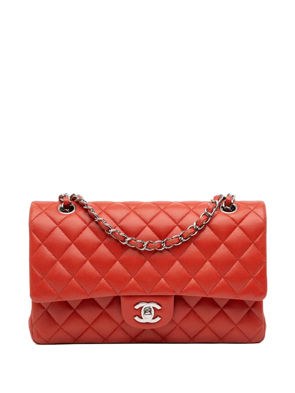 CHANEL Pre-Owned 2014-2015 Medium Classic Lambskin Double Flap shoulder bag - Arancione