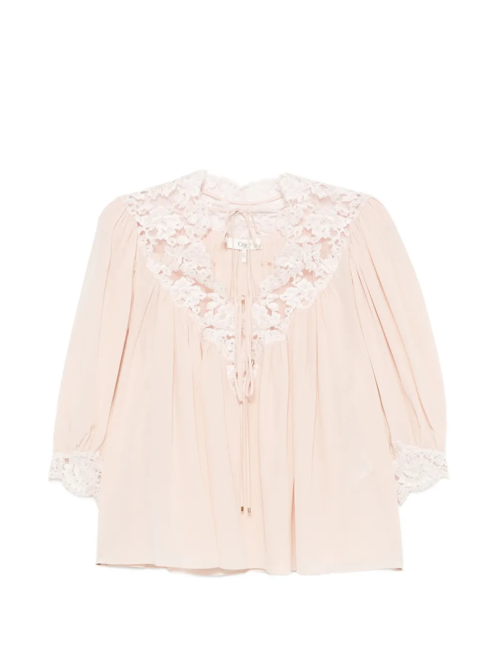 Chloé lace-trim blouse - Rosa