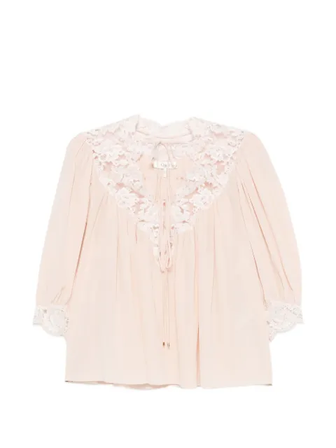 Chloé blouse bordée de dentelle