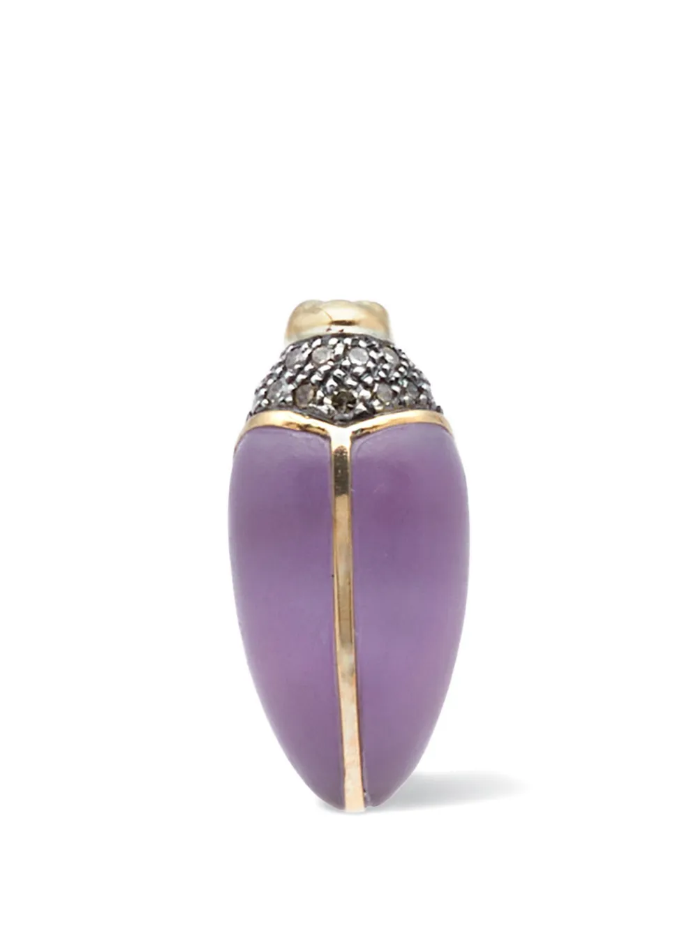 Bibi van der Velden mini Scarab amethyst stud earring - Gold