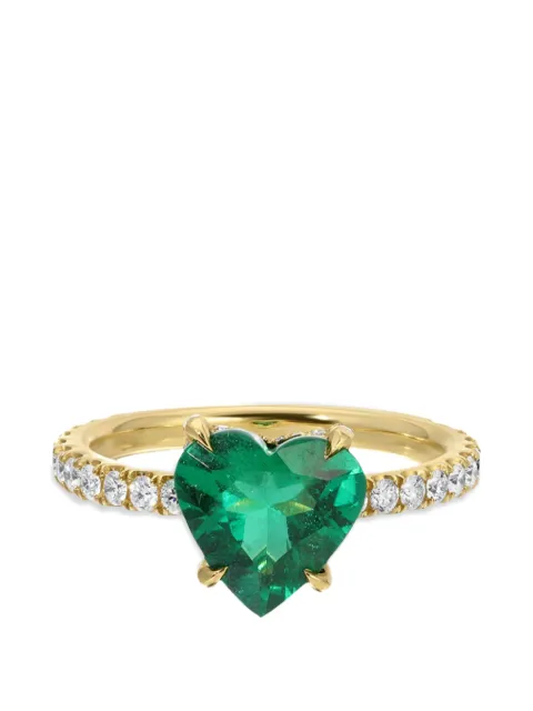 Anita Ko heart emerald and diamond ring