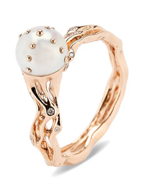 Bibi van der Velden Jellyfish pearl and diamond ring