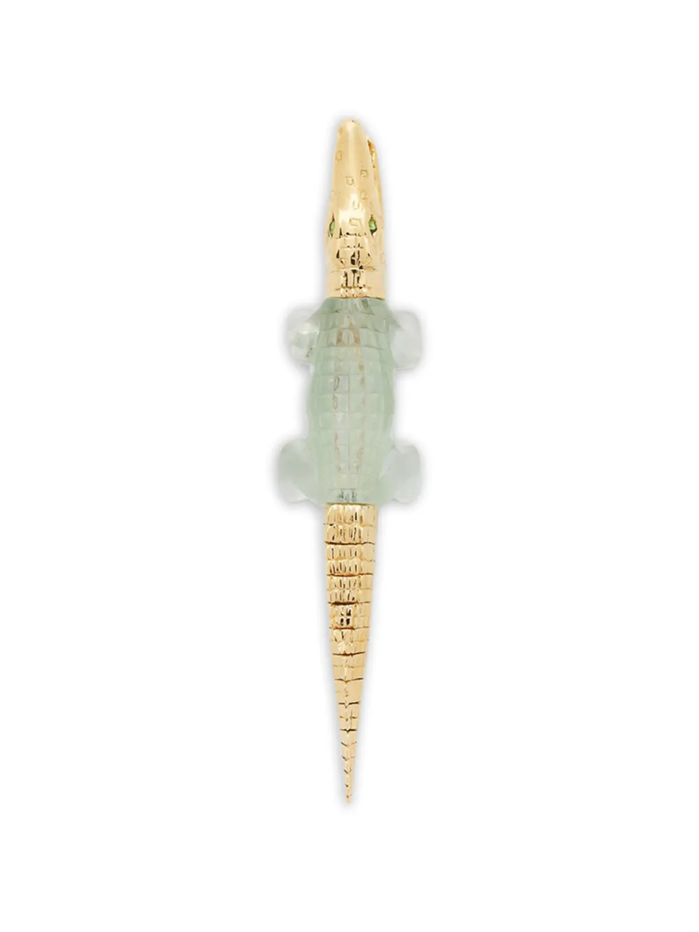 Bibi van der Velden Alligator amethyst aarring - Gold