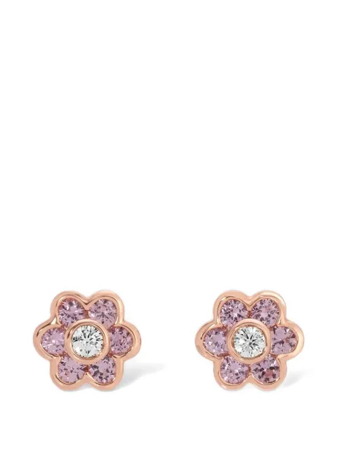 Anita Ko small Floral diamond and sapphire studs