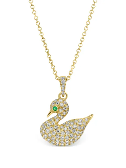 Anita Ko Swan diamond and emerald necklace