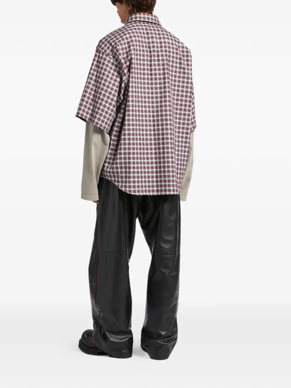  Balenciaga Checked Layered Shirt 