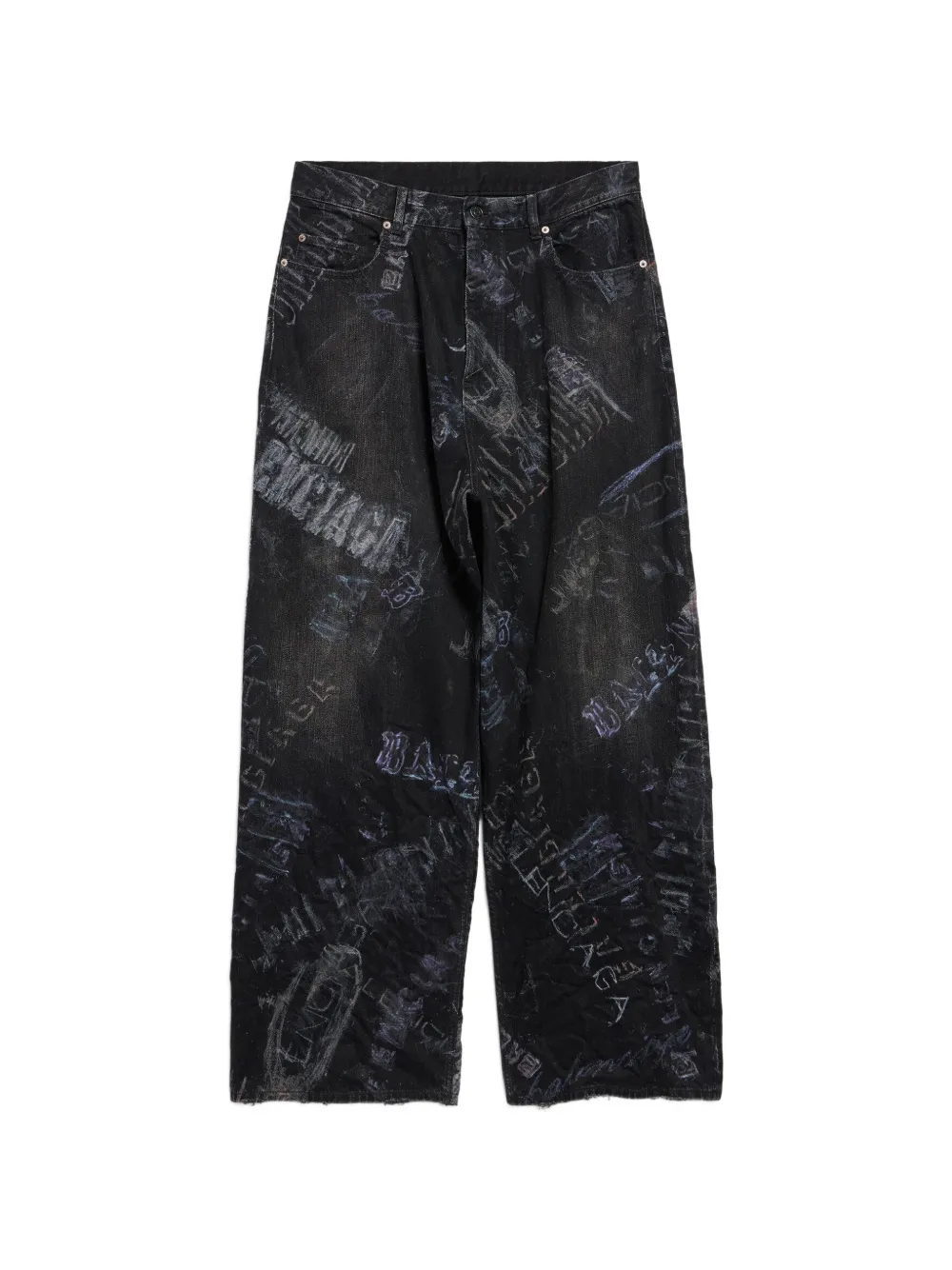 Balenciaga print cotton trousers - Nero