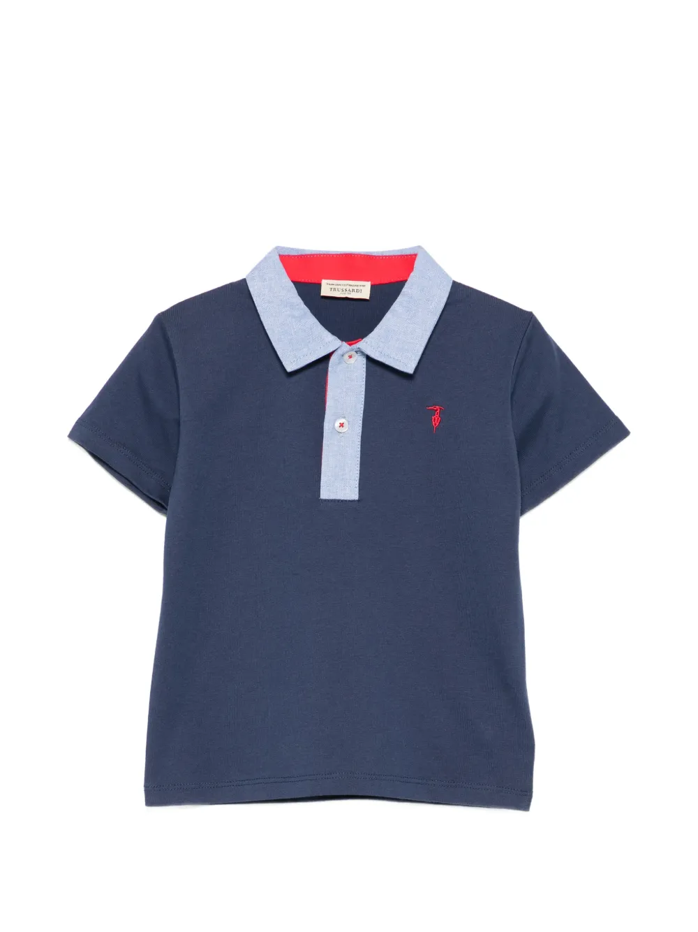 TRUSSARDI JUNIOR embroidered polo shirt - Blu