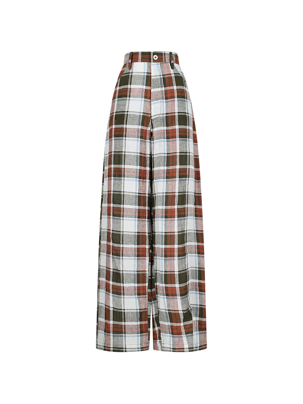 MARBELL Courtney check palazzo pants - Bianco