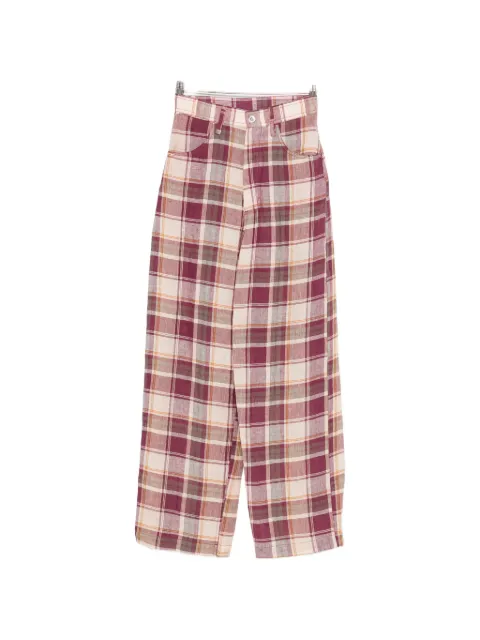 MARBELL Courtney patterned linen trousers