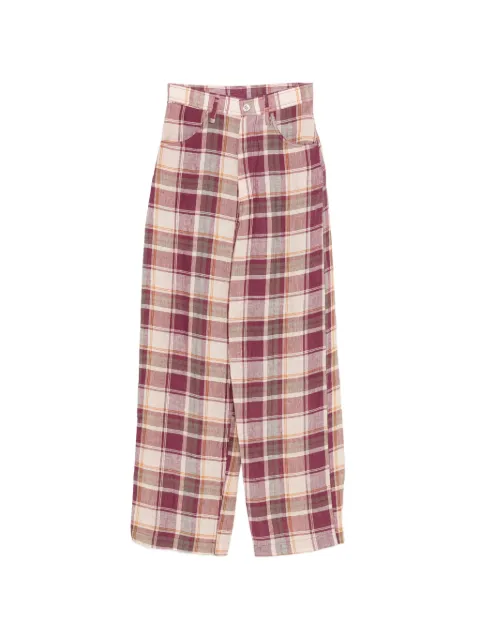 MARBELL Courtney patterned linen trousers