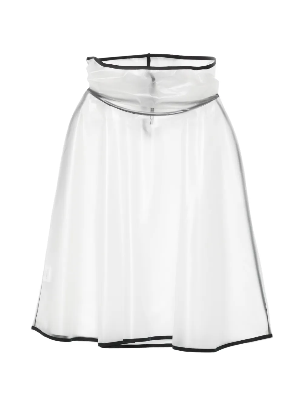 cape concept hooded contrast-trim cape - Weiß