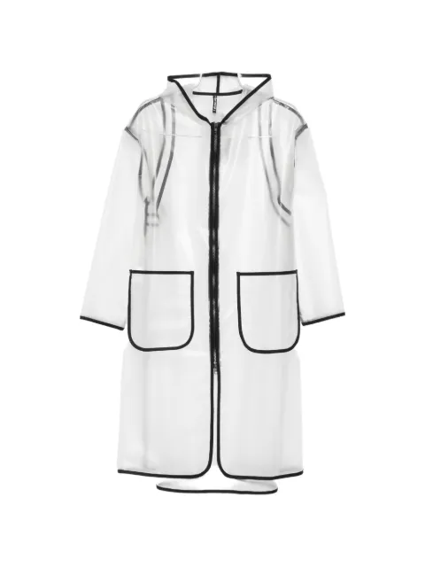cape concept hooded contrast-trim coat