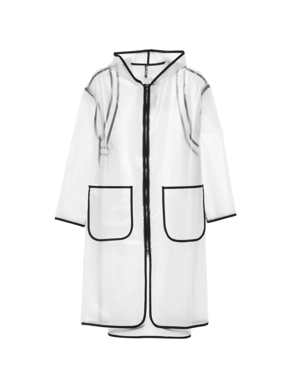 cape concept hooded contrast-trim coat - Bianco
