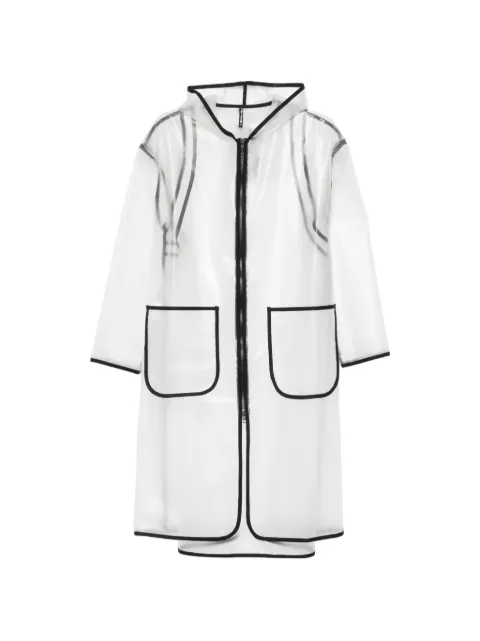 cape concept hooded contrast-trim coat