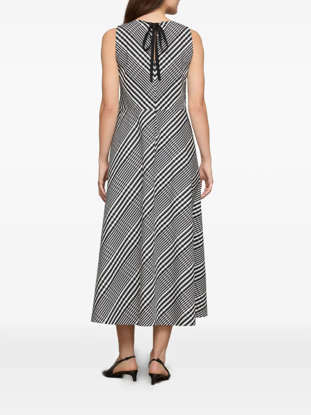 Lafayette 148 Grid-plaid Midi Dress - Black 